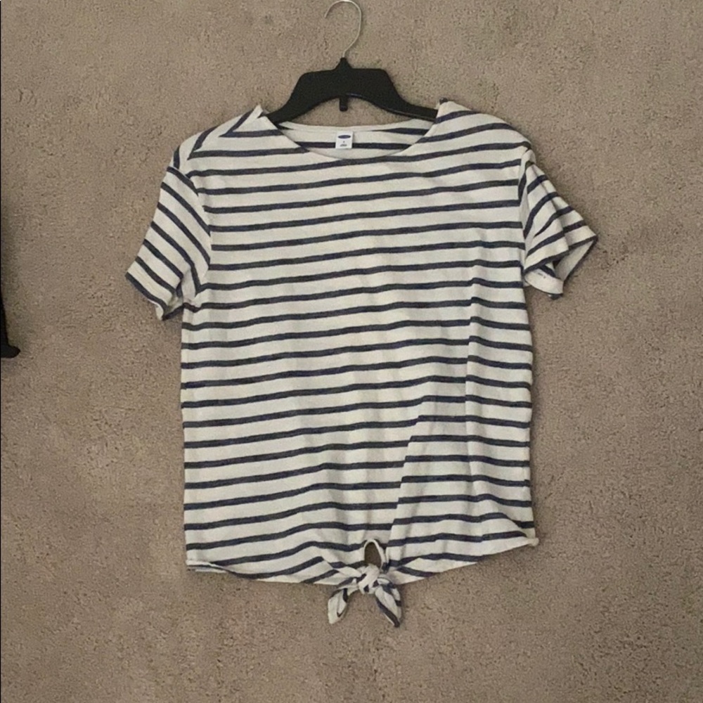 blue and white striped shirt, only worn twice.